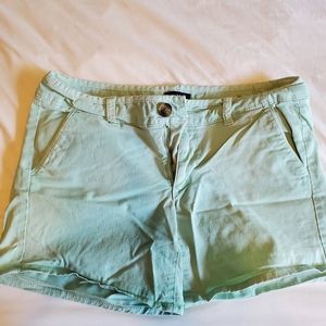 Seafoam green Jean shorts, size 6.